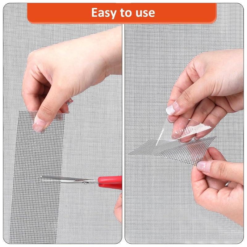 Secopad Grey Screen Repair Tape, 2" X 180" (15FT) Window Screen Door Repair Kit, Strong Adhesive Fiberglass Patch Tape Mesh - Image 3
